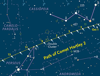 Comet Hartley 2 finder chart
